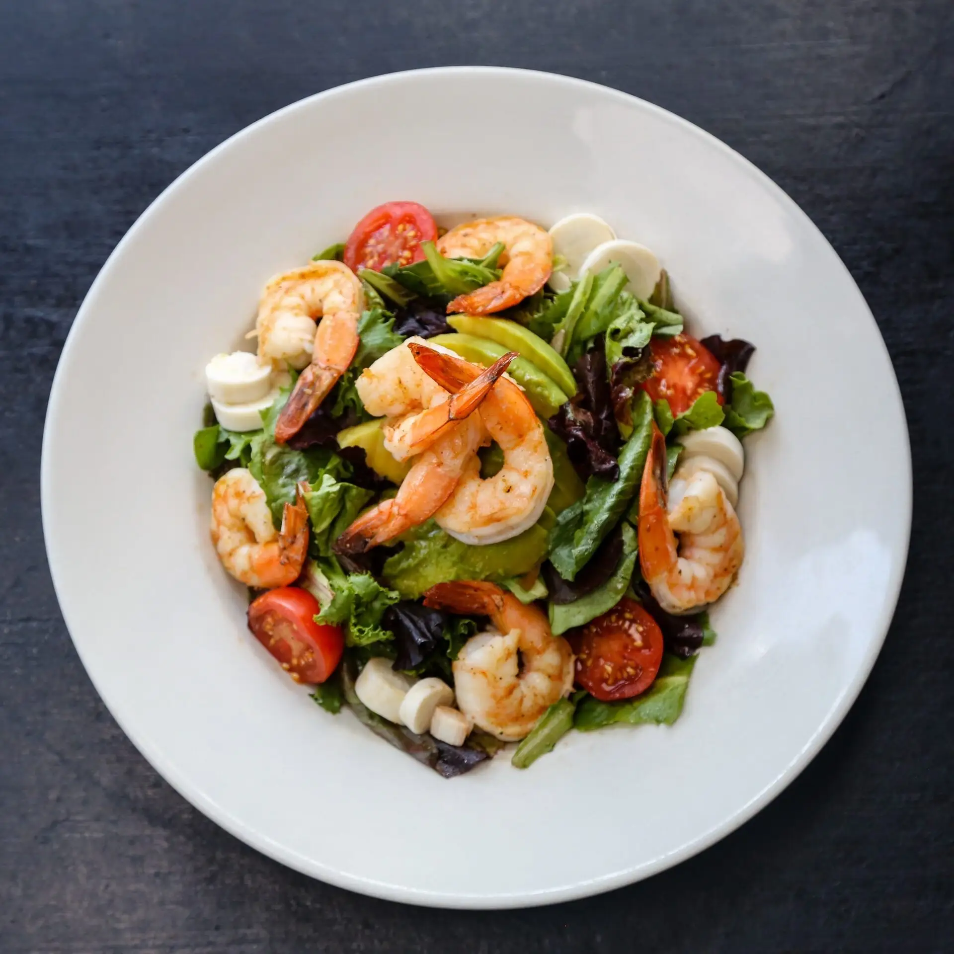 JoJo’s Salad with grilled Gulf shrimp over mixed greens
